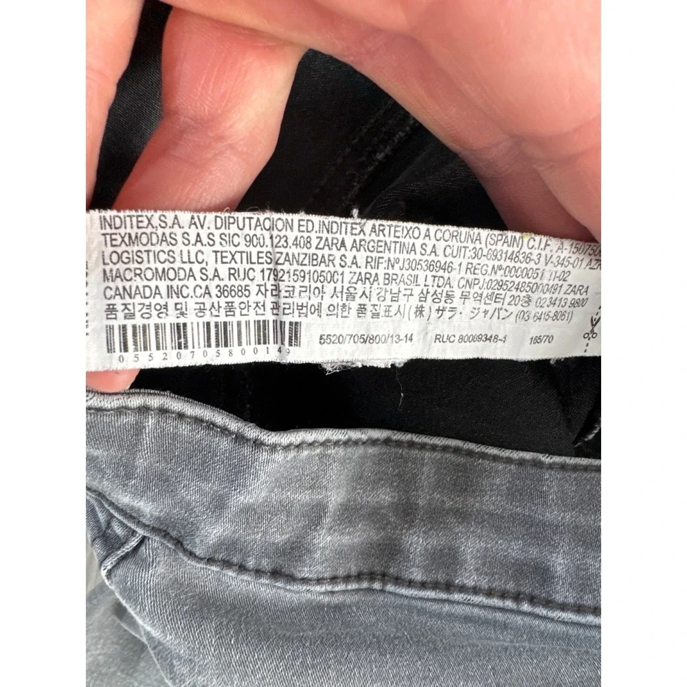 ZARA Kids Jeans Gray High Waisted‎ Skinny Fit Pants Size 13-14 Years CM164
